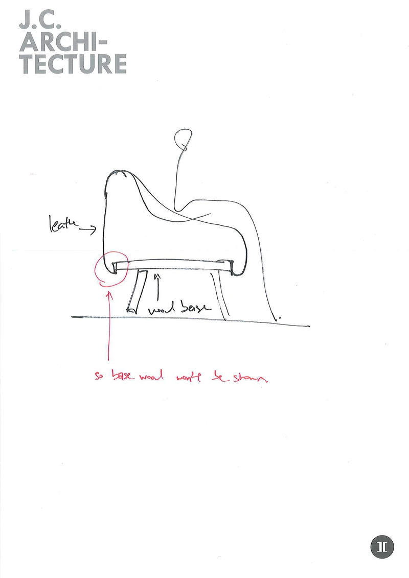 「Bloom Chair」的設計手稿。 「Bloom Chair」的設計手稿。