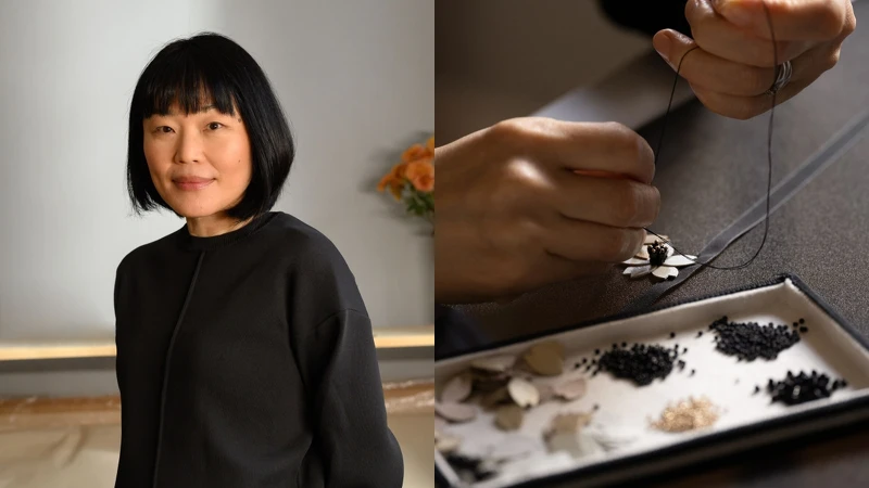 日本刺繡藝術家杉浦今日子(Kyoko Sugiura)。 日本刺繡藝術家杉浦今日子(Kyoko Sugiura)。