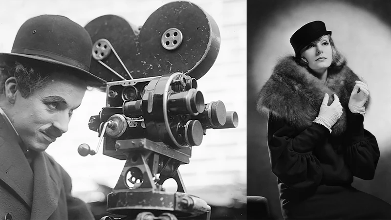 默劇巨星-卓別林 (左) / 葛麗泰·嘉寶(右) 默劇巨星-卓別林 (左) / 葛麗泰·嘉寶(右)