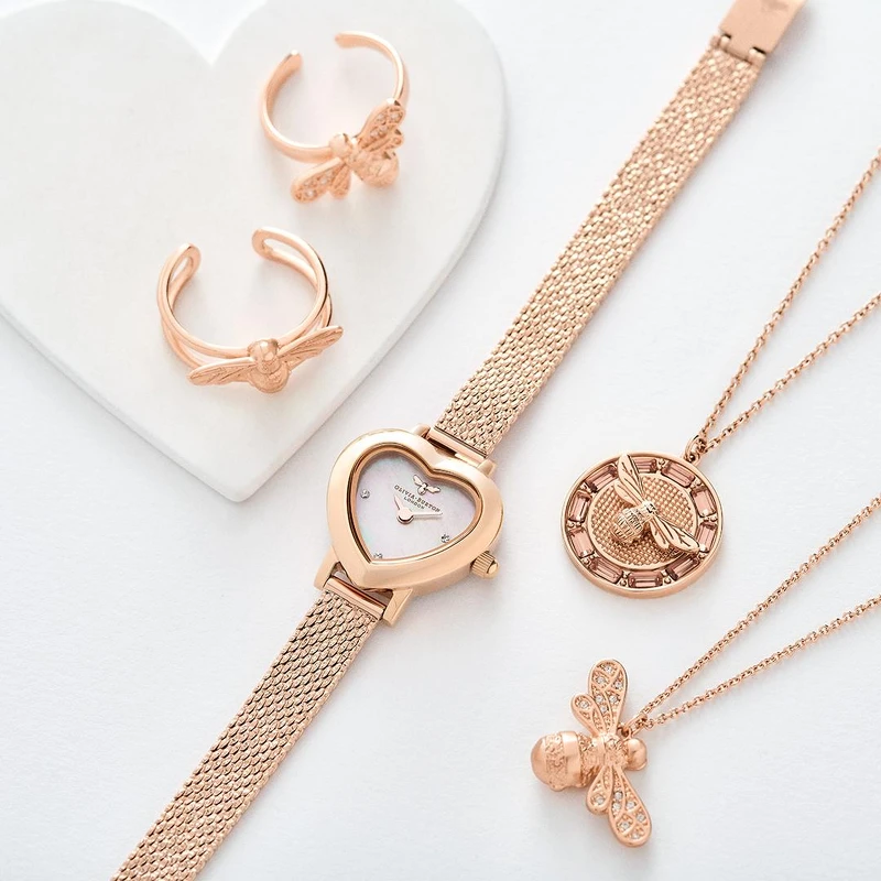 Olivia Burton MEANT TO BEE心型腕錶,玫瑰金NT6,180 Olivia Burton MEANT TO BEE心型腕錶,玫瑰金NT6,180