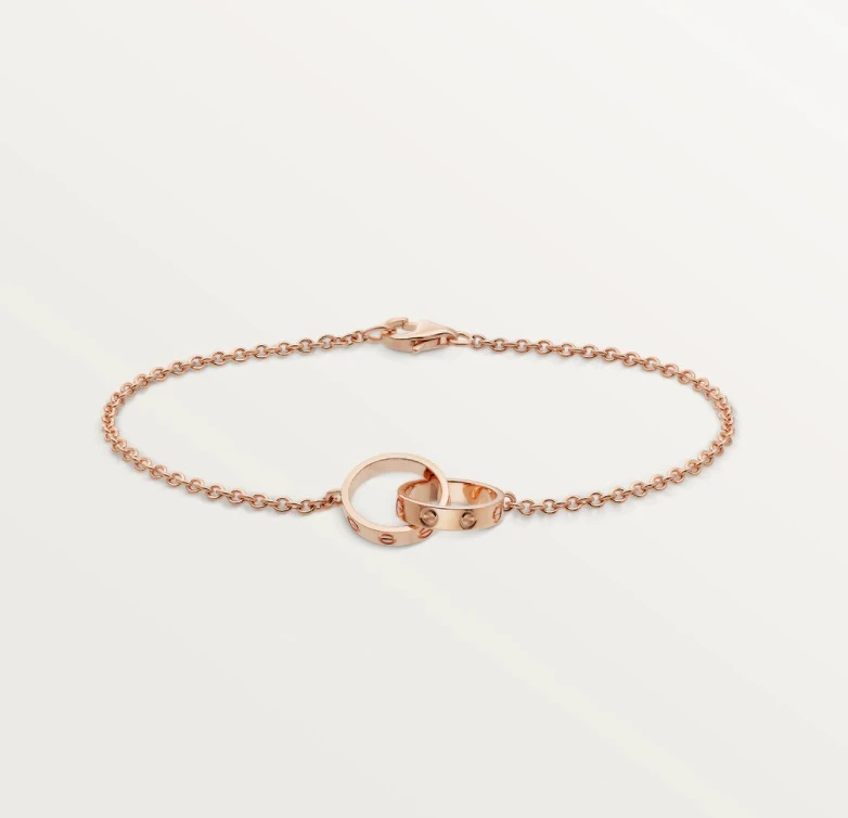 Cartier 卡地亞 Love系列18K玫瑰金手鍊，售價NT$53,000