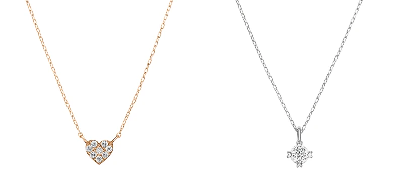Epity Heart玫瑰金鑽鍊、Espiel白K金鑽鍊