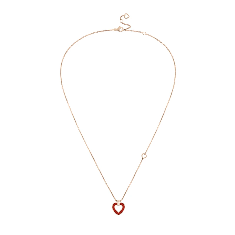 FRED 斐登 2022年新品：Pretty Woman Hardstones心形鑽石鏤空吊墜項鍊，小及中型款，售價NT$78,500～NT$90,500