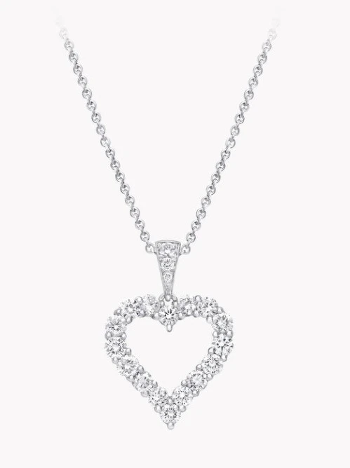 Graff 格拉夫 Classic Graff系列心形吊墜項鍊，18K白金鑲嵌鑽石0.9克拉，售價NT$244,000