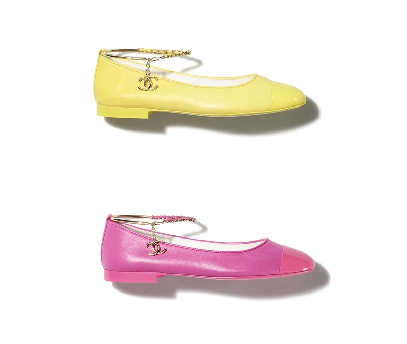 皮革繞踝皮穿鍊雙色芭蕾舞鞋，NT 37,900