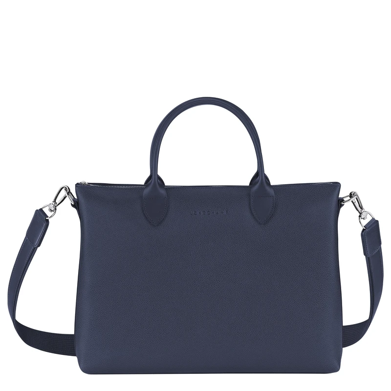LONGCHAMP LE FOULONNÉ 系列深藍公事包，NT17,400。