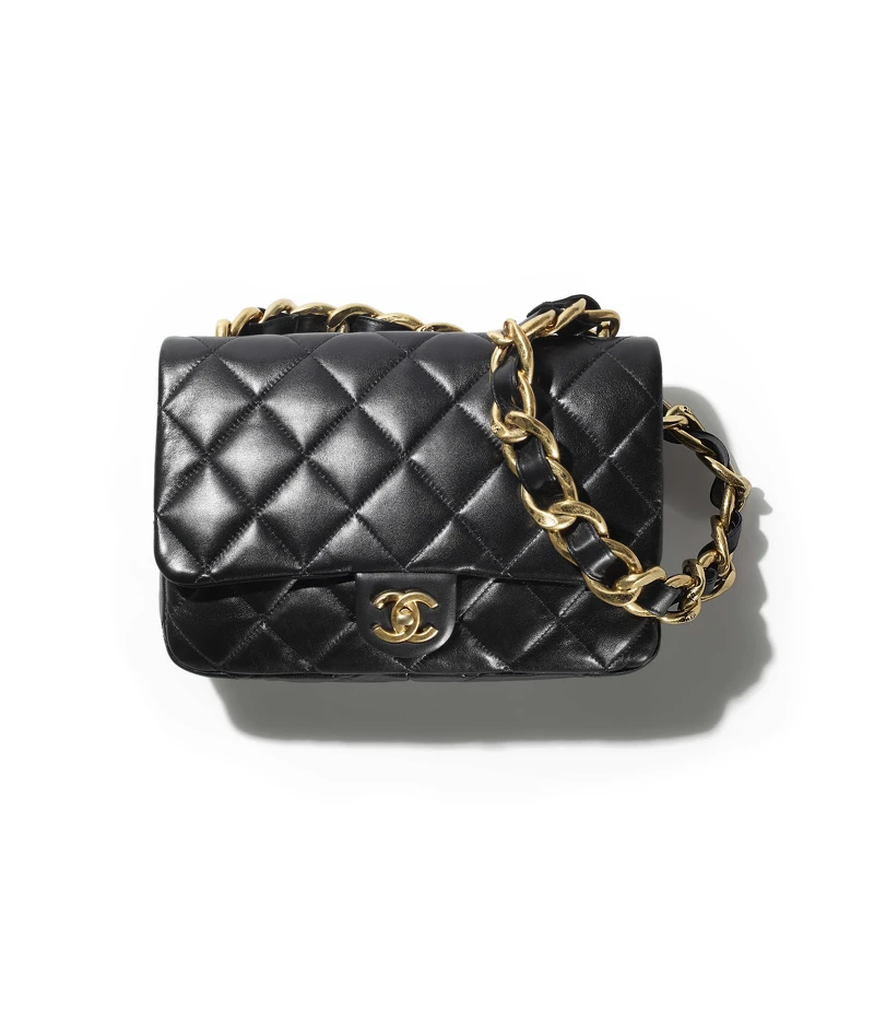 黑色皮革菱格紋皮穿鍊肩背包，NT168,900