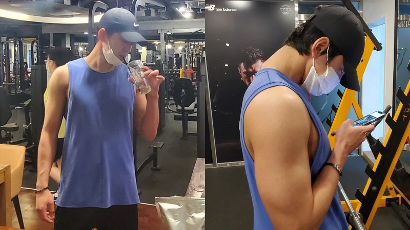 金旻奎分享健身照片 金旻奎分享健身照片