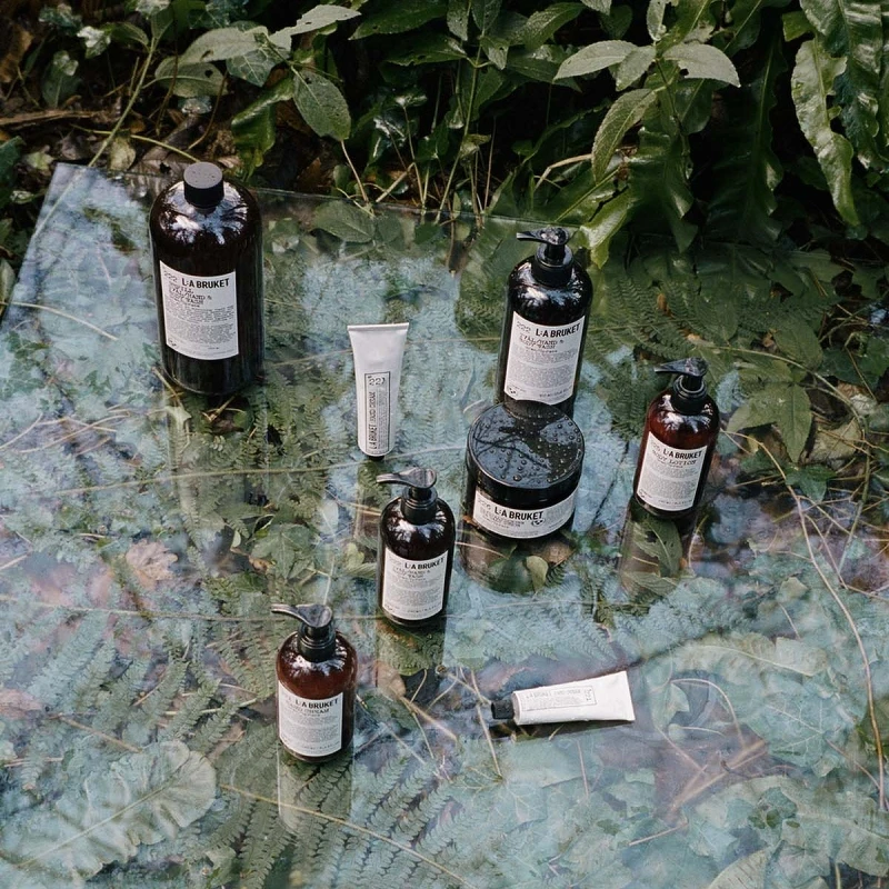 L:a Bruket雲杉身體保養系列情境圖。