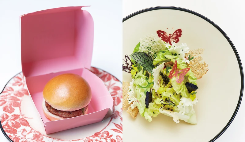 左為招牌菜 Emilia Burger,右為首爾店才有的 Seoul Garden。 左為招牌菜 Emilia Burger,右為首爾店才有的 Seoul Garden。