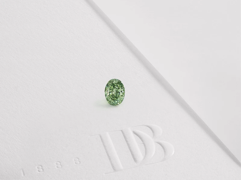 Aura橢圓形切割艷彩綠鑽高級珠寶戒指主鑽