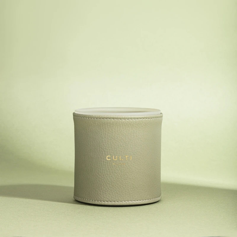 CULTI MILANO粉彩系列蠟燭系列的生態皮革套。