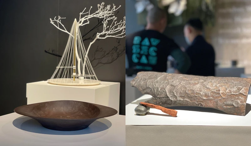 此次Raw春季菜單發表會現場展示Secca一系列作品。 此次Raw春季菜單發表會現場展示Secca一系列作品。