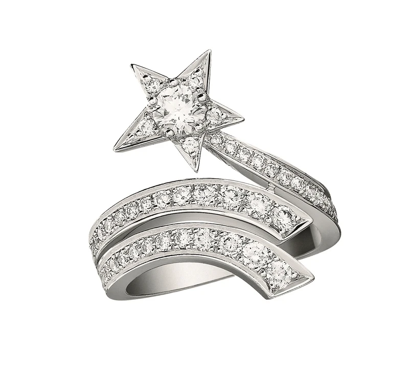 – Étoile Filante高級珠寶戒指:18K白金,鑲嵌鑽石。 – Étoile Filante高級珠寶戒指:18K白金,鑲嵌鑽石。
