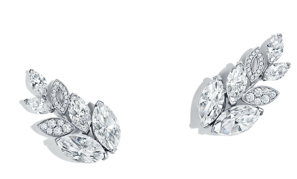 Tiffany鉑金鑲鑽耳環 Tiffany鉑金鑲鑽耳環