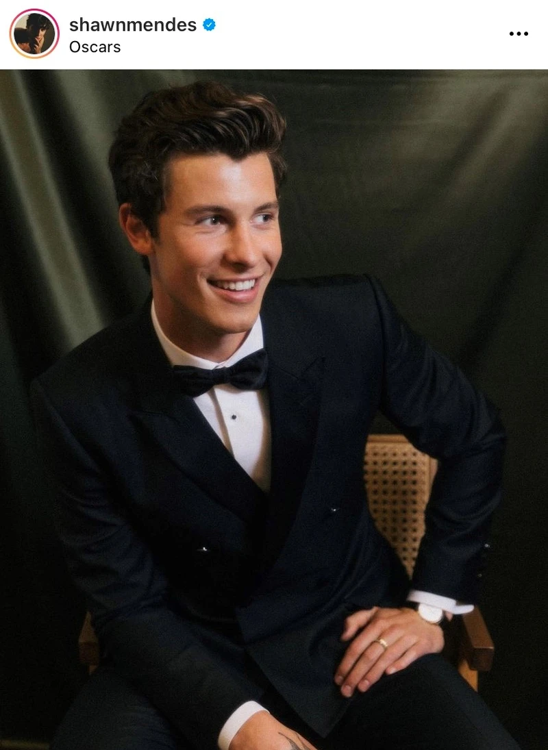 2022奧斯卡紅毯的男星造型與穿搭手錶：尚恩曼德斯 Shawn Mendes