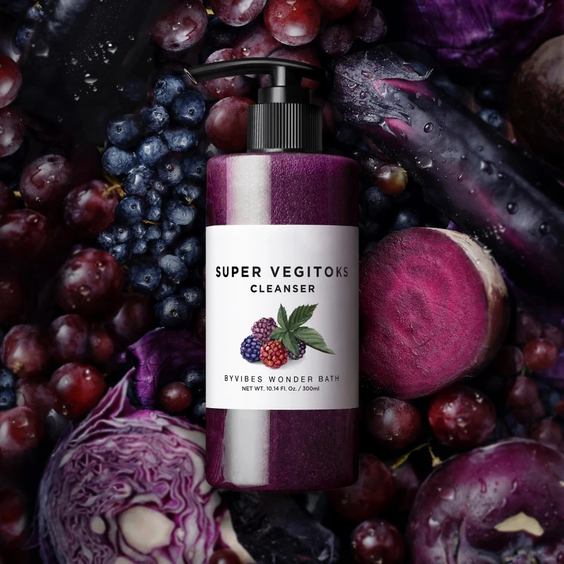 Wonder Bath蔬果精華自動發泡洗卸潔顏露(紫色彈潤款)300ml,NT699。