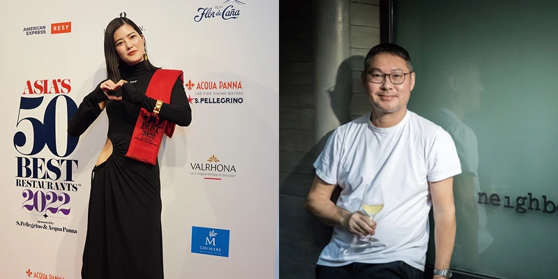 左為最佳女主廚庄司夏子(Natsuko Shoji),右為 Neighborhood 主廚黎子安(David Lai)獲得「Inedit Damm最佳主廚獎」 左為最佳女主廚庄司夏子(Natsuko Shoji),右為 Neighborhood 主廚黎子安(David Lai)獲得「Inedit Damm最佳主廚獎」