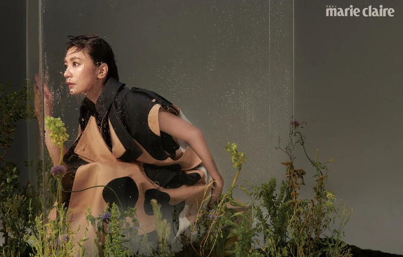 拼接背心風衣,Burberry。 拼接背心風衣,Burberry。