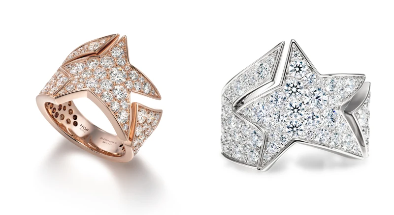 Illa Wraparound玫瑰金鑽石戒指、Illa Wraparound白K金鑽石戒指。