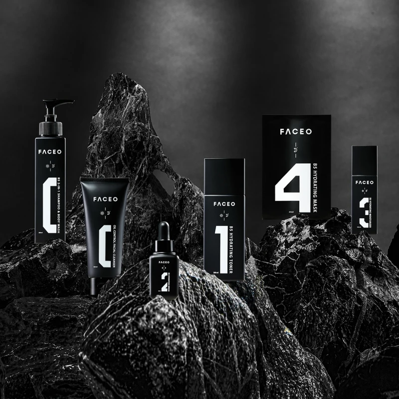 FACEO黑曜岩活萃保濕系列。