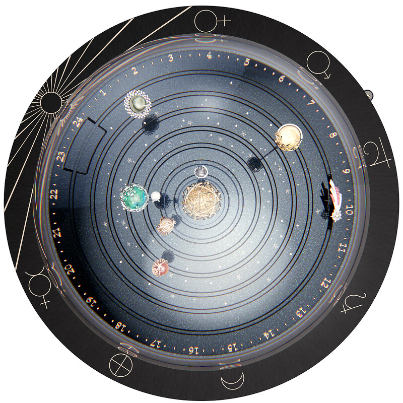 Planétarium automaton自動機械裝置(3D展示圖) © Van Cleef & Arpels Planétarium automaton自動機械裝置(3D展示圖) © Van Cleef & Arpels