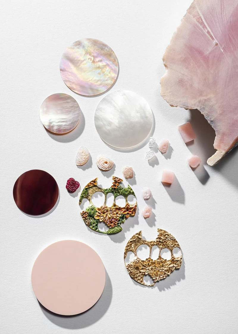 Altiplano至臻超薄系列玫瑰藝術工藝腕錶工藝細節圖