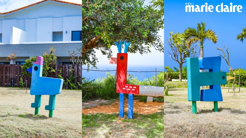 園區內滿滿鳥類裝置藝術