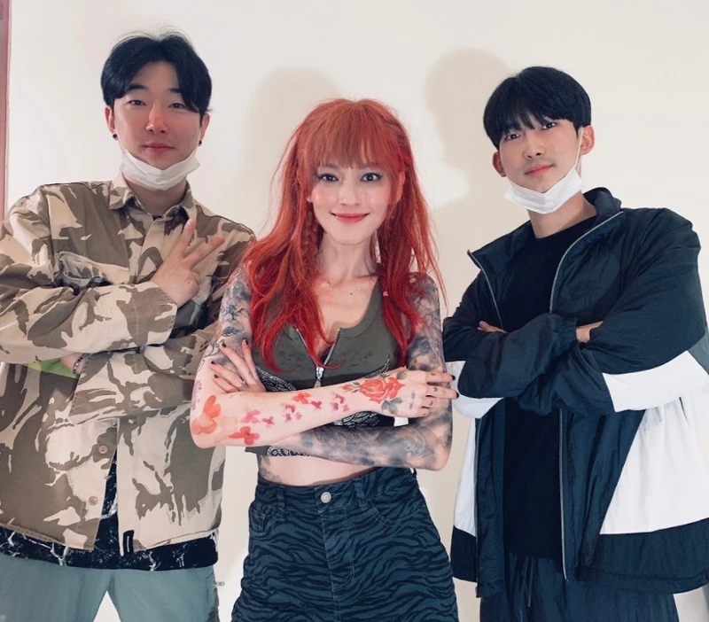 姚以緹與韓方工作人員 姚以緹與韓方工作人員