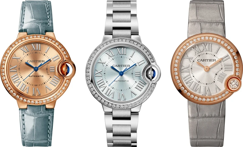Ballon Bleu de Cartier玫瑰金鑲鑽腕錶(33mm)、 Ballon Bleu de Cartier淺藍色腕錶(33mm) Ballon Bleu de Cartier玫瑰金鑲鑽腕錶(33mm)、 Ballon Bleu de Cartier淺藍色腕錶(33mm)