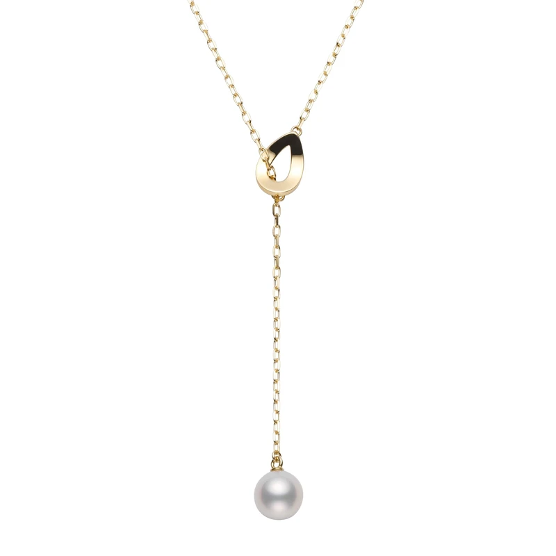 MIKIMOTO日本Akyoa珍珠18K黃金項鍊，推薦價NT30,000(台北信義新天地)