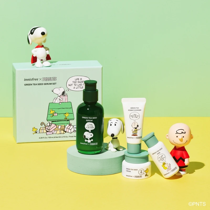 2022 innisfree x Peanuts史努比限定版綠茶保濕護膚組，NT940。