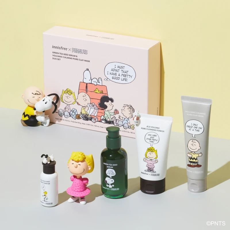 2022 innisfree x Peanuts史努比限定版綠茶火山清潔組，NT1,510。