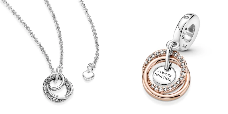 永恆親情圓環吊墜項鏈NT$2,880、永恆親情圓環吊飾 NT$2,480