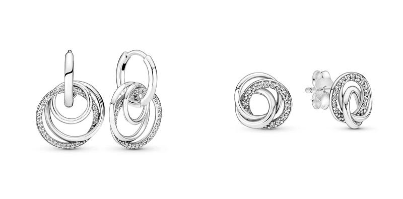 永恆親情圓環耳環 NT$3,280、永恆親情圓環針式耳環 NT$2,080 