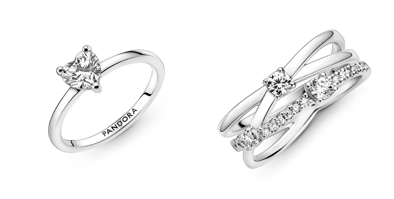 璀璨之心寶石戒指 NT$2,480、璀璨交織三環戒指 NT$3,680