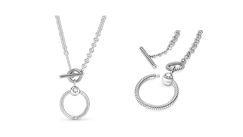 Pandora Moments T字釦O環項鏈NT5,980。 Pandora Moments T字釦O環項鏈NT5,980。