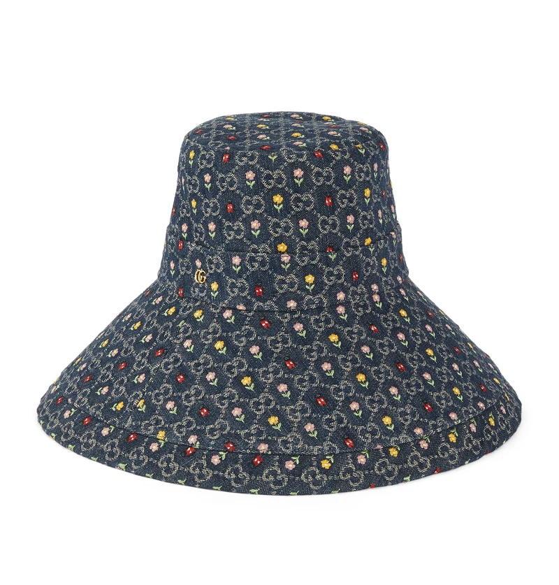 GG丹寧小花遮陽帽，NT 28,600