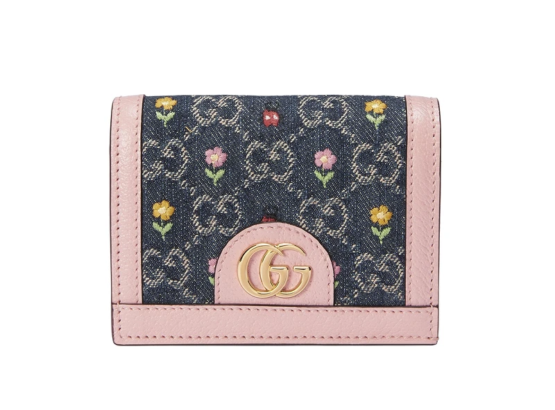 粉藍色GG單寧短夾，NT 17,700