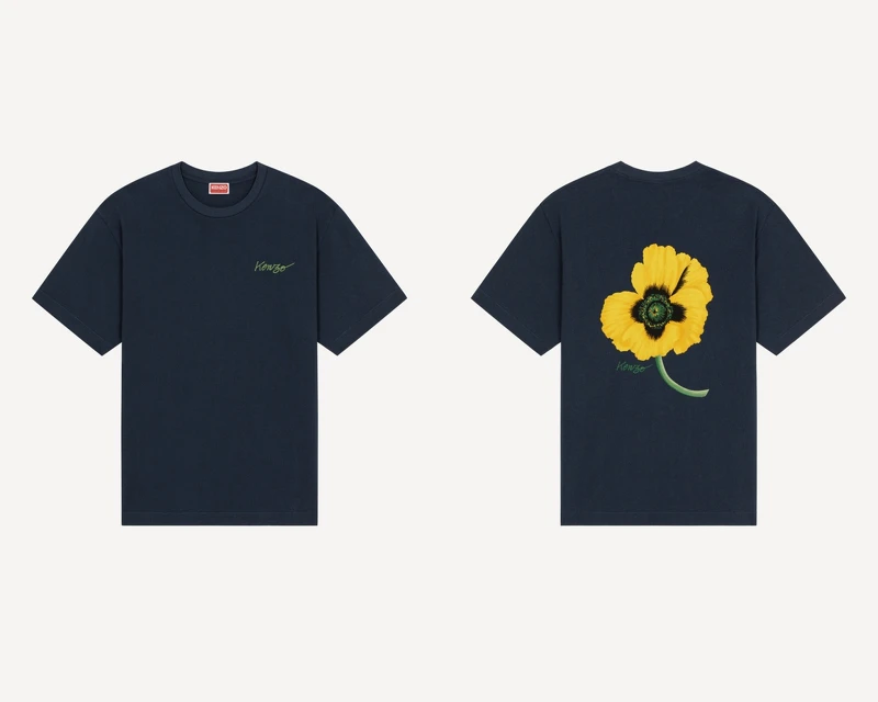 罌粟花午夜藍色短袖上衣(正反面細節),NT$9,800