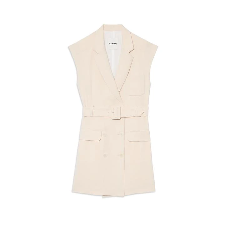 Sandro 米色西裝無袖洋裝，NT12,750。