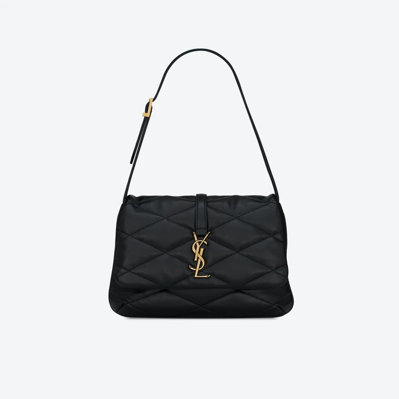 LE 57 黑色蓬鬆絎縫小羊皮腋下包，NT 78,800