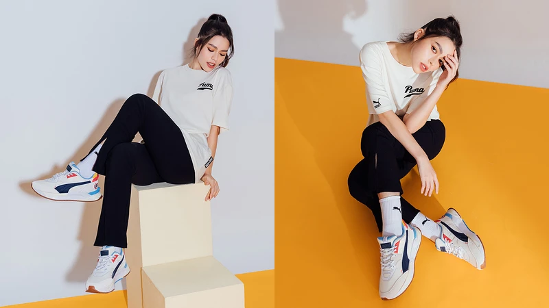 Puma Team短袖T恤(M)，NT1,080、Mirage Sport Patches鞋款，NT3,280。