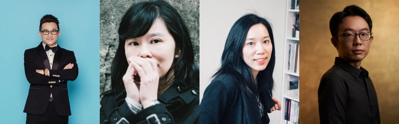 影評人膝關節(圖左起)、馬欣、張硯拓及作家一頁華爾滋Kristin晚間8點與讀者一起夜讀暢銷小說。 影評人膝關節(圖左起)、馬欣、張硯拓及作家一頁華爾滋Kristin晚間8點與讀者一起夜讀暢銷小說。