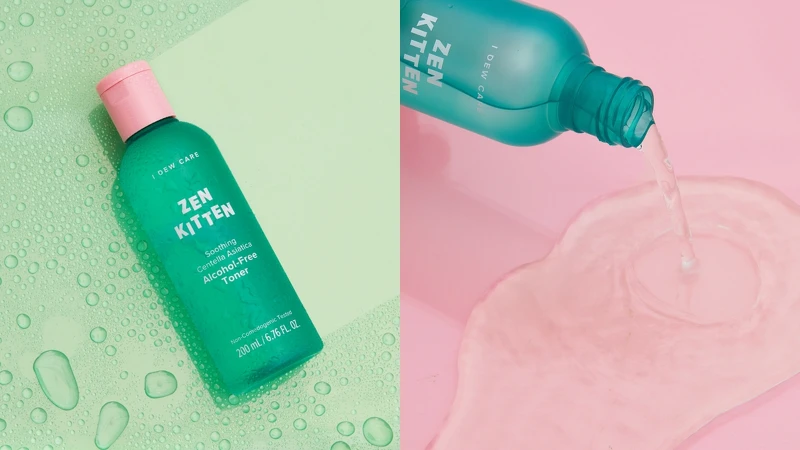 I DEW CARE瑜珈喵喵積雪草舒緩化妝水200ml，NT590。