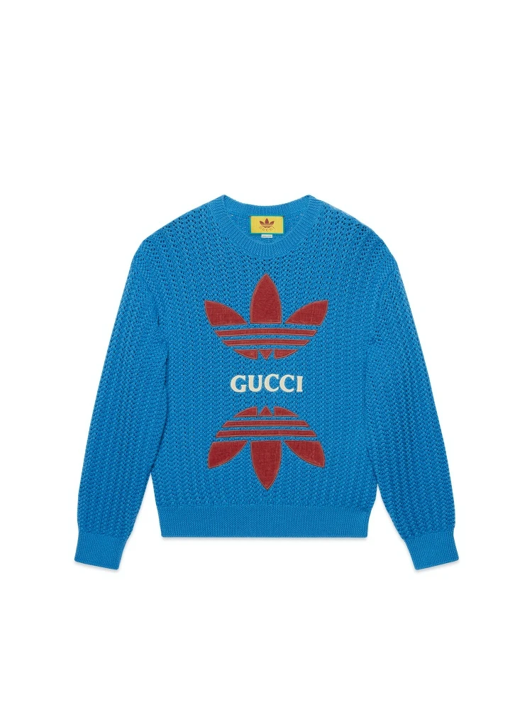 6. adidas X Gucci 藍色針織長袖，NT 49,600