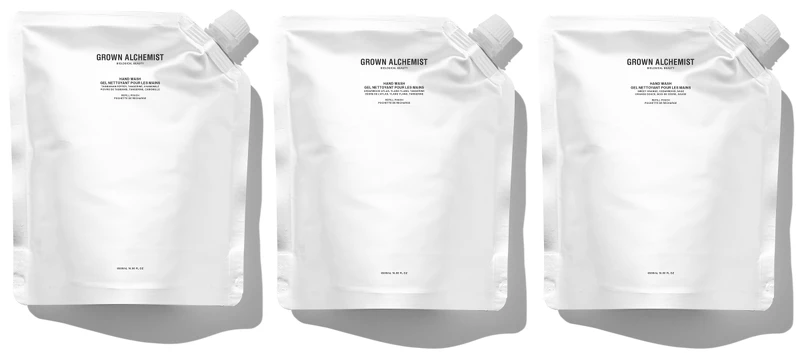 Grown Alchemist手部清潔露補充包(共3款)500ml,NT680。 Grown Alchemist手部清潔露補充包(共3款)500ml,NT680。