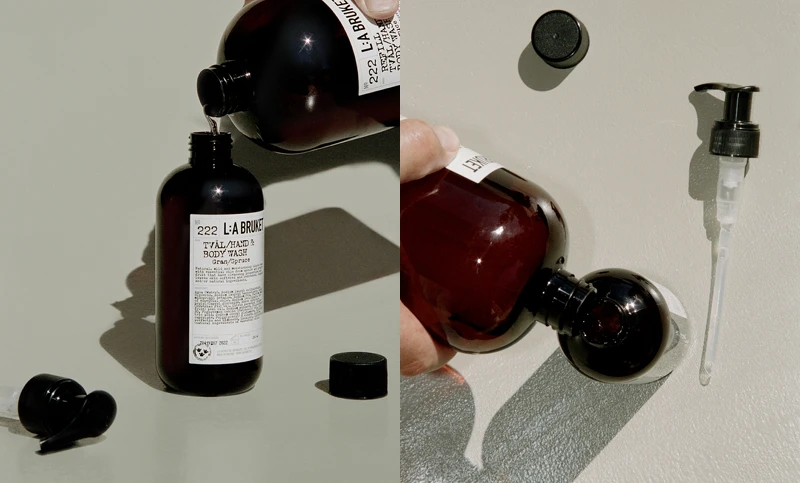 L:A BRUKET潔膚露補充瓶(共4款)1,000ml,NT1,800。 L:A BRUKET潔膚露補充瓶(共4款)1,000ml,NT1,800。