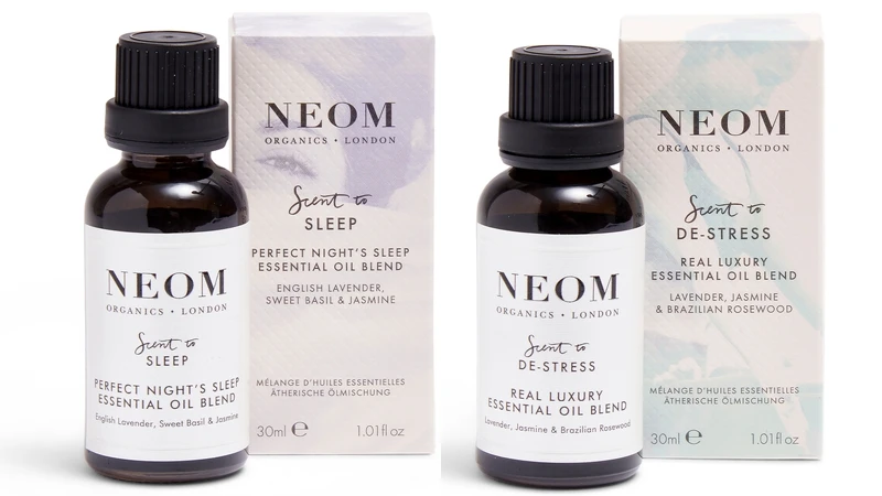 NEOM舒緩恬睡精油30ml,NT1,850、皇家奢華精油30ml,NT1,850。 NEOM舒緩恬睡精油30ml,NT1,850、皇家奢華精油30ml,NT1,850。