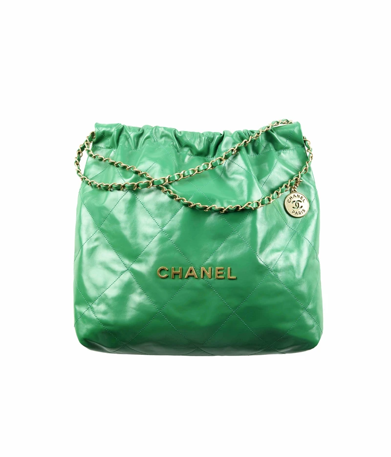 綠色亮面皮革C22包(中),NT$161,900